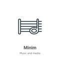 Minim outline vector icon. Thin line black minim icon, flat vector simple element illustration from editable music and media