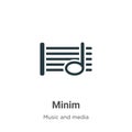 Minim vector icon on white background. Flat vector minim icon symbol sign from modern music and media collection for mobile