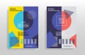 Minimal abstract design posters. Covers templates set with bauhaus, memphis and hipster style graphic geometric elements. Design f