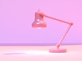 Minimal abstract pink scene floor wall lamp light 3d rendering