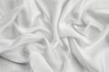 Minimal abstract white background smooth curve Satin Silky Cloth for background. Rippled white silk fabric texture