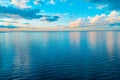 Minimal aerial seascape - clouds over ocean.