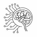 A minimal AI brain icon is a simple, streamlined graphic representing a brain,