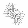 A minimal AI brain icon is a simple, streamlined graphic representing a brain,