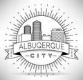 Minimal Albuquerque Linear City Skyline with Typographic Design