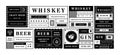 Minimal alcohol drink label template. Geometric sticker layout for craft beer, whiskey and gin bottles. Retro labels Royalty Free Stock Photo