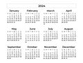 Minimal Annual Calendar 2024 template