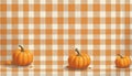 Pumpkins with Orange Gingham Plaid Background - AI Generated Royalty Free Stock Photo