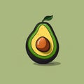 Minimal Avocado Illustration For Organic Products