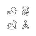 Minimal baby toys icon collection design isolated on white background