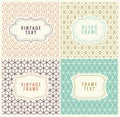 Minimal Background. Retro Mono Line Frames with place for Text. Vector Design Template, Labels, Badges on Seamless