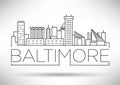 Minimal Baltimore Linear City Skyline with Typographic Design