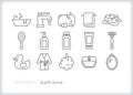 Bath time icons for cleaning and washing Royalty Free Stock Photo