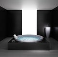 Minimal bathroom with jacuzzi bathtub Royalty Free Stock Photo