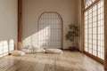 a minimal bedroom Japanese Royalty Free Stock Photo