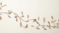 Minimal Beige Botanical Branch Pattern on Soft Neutral Background Royalty Free Stock Photo