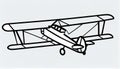 Minimal Biplane Icon, Made with Generative AI