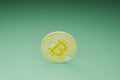 Minimal Bitcoin mining on green background