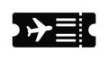 Minimal Black Airplane Ticket Vector Icon for Travel Apps, vector design Generative AI Royalty Free Stock Photo
