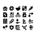 Pharmacy glyph icons