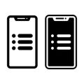Options Menu Smartphone Black Icon Bundle for Settings and Navigation Royalty Free Stock Photo