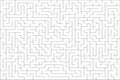 Minimal black line maze pattern background on white with geometric labyrinth paths and clean seamless layout. Royalty Free Stock Photo