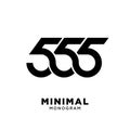 Minimal 555 Black Number vector Logo Design Royalty Free Stock Photo