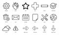Minimal Black Outline UI Icon Set Royalty Free Stock Photo