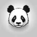 Minimal Black And White Panda Logo In Flat Design