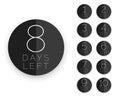 Minimal blacl circle style days left symbol Royalty Free Stock Photo