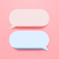 Minimal blank 3d chat boxes sign. 3d vector illustration