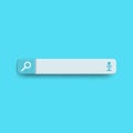 Minimal blank search bar with voice command isolated on tosca blue background. Searching Internet Data. Web Browsing Concept.3d