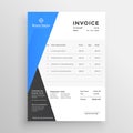 Minimal blue and black invoice business template Royalty Free Stock Photo