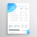 Minimal blue business invoice template Royalty Free Stock Photo
