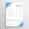 Minimal blue invoice template design Royalty Free Stock Photo