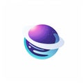 Minimal Blue And Purple Planet Logo Design