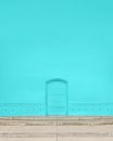 Minimal blue wall and door with copy space Royalty Free Stock Photo