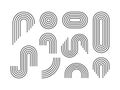 Minimal boho arch. Simple line rainbows. Vector abstract shape, outline arc. Modern trendy decorative rainbow arc
