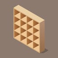 Minimal bookshelf isometric view