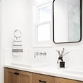 Minimal bright white bathroom decor