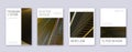 Minimal brochure design template set. Gold abstrac