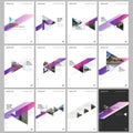 Minimal brochure templates with colorful gradient trangles and triangular shapes on white background. Covers design Royalty Free Stock Photo