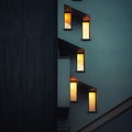 Minimal building with light, for abstract background.