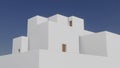 Minimal buildings traditional mediterrenian style architecture. 3d render