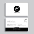 Minimal business card print template design. Black color and simple clean layout