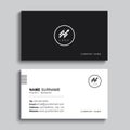 Minimal business card print template design. Black color and simple clean layout Royalty Free Stock Photo