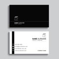 Minimal business card print template design. Black color and simple clean layout Royalty Free Stock Photo