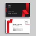 Minimal business card print template design. Black and red color simple clean layout Royalty Free Stock Photo