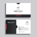 Minimal business card print template design. Black and red color simple clean layout Royalty Free Stock Photo