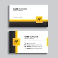 Minimal business card print template design. Black and yellow color simple clean layout
